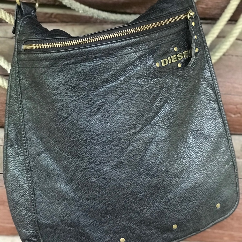 Diesel black leather handbag